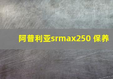 阿普利亚srmax250 保养